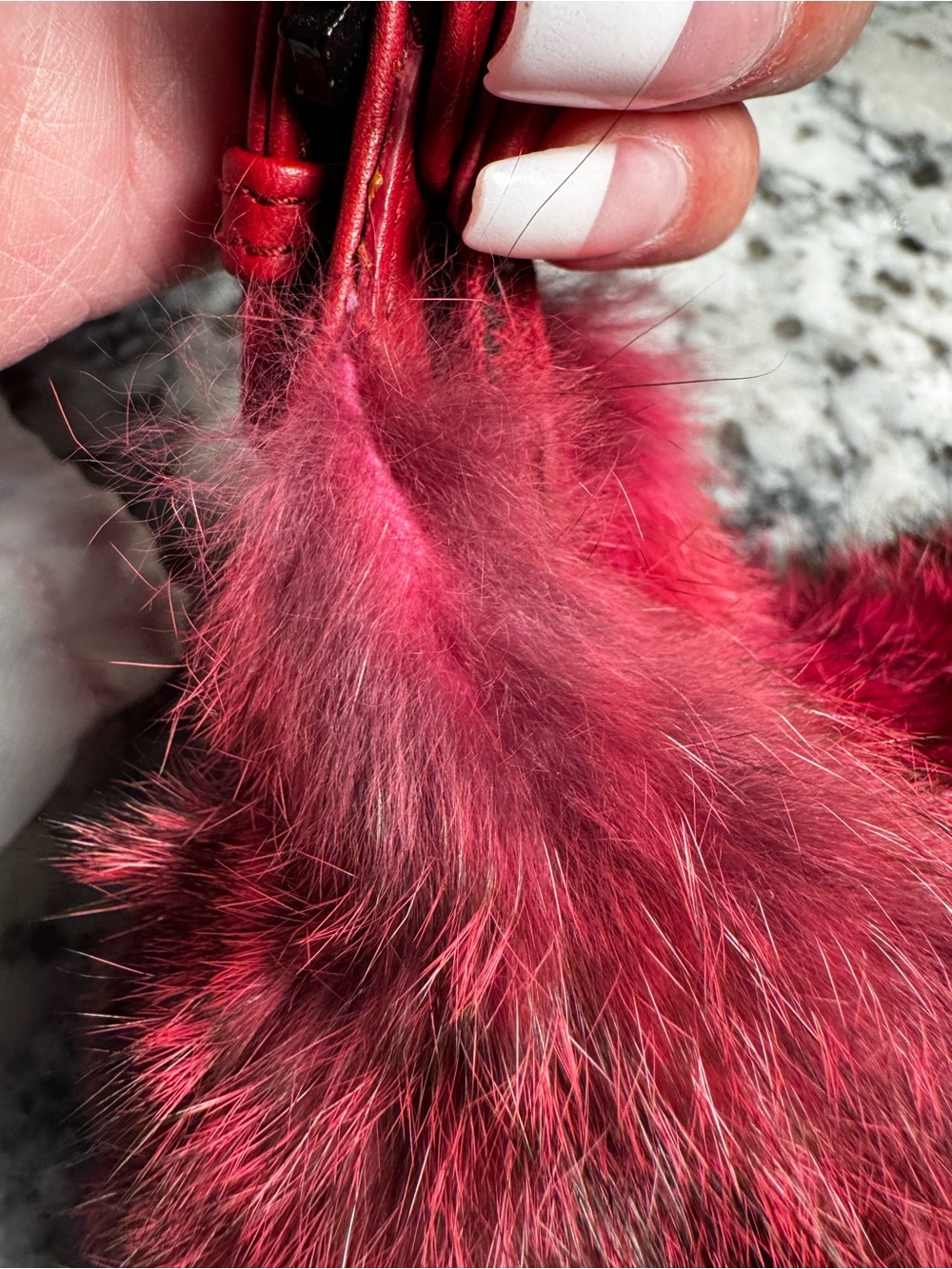 Vintage Isabella Fiore Y2K Rabbit Fur Rhinestone Mini Bag - Picture 8 of 9